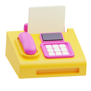 Telefon Faks 3D Görüntü Beyaz Arkaplanda İzole Edildi