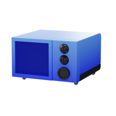 Mikrodalga 3D Görüntü Beyaz Arkaplanda İzole Edildi 