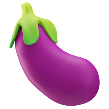 Patlıcan Sebze Simgesi, Beyaz Arkaplanda İzole Edilmiş 3B İllüstrasyon 