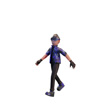 Metaverse Karakteri 3B Görüntü Beyaz Arkaplanda İzole Edildi