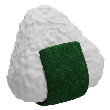 Onigiri 3D Görüntü Beyaz Arkaplanda İzole Edildi 