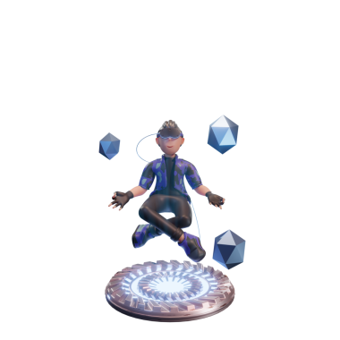 Metaverse Karakteri 3B Görüntü Beyaz Arkaplanda İzole Edildi