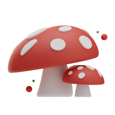 Mantar, 3D Görüntü Beyaz Arkaplanda İzole Edildi