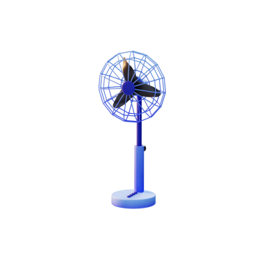 Fan 3B Görüntü Beyaz Arkaplanda İzole Edildi 