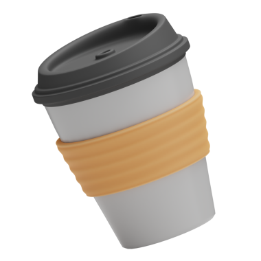 3D kahve fincanı iç. Beyaz arka planda izole edilmiş. 