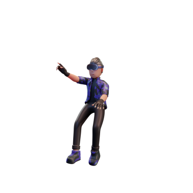 Metaverse Karakteri 3B Görüntü Beyaz Arkaplanda İzole Edildi