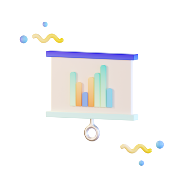 Sunum Kaydırağı, istatistiksel 3B Görüntü Beyaz Arkaplanda İzole Edildi 