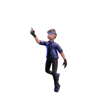 Metaverse Karakteri 3B Görüntü Beyaz Arkaplanda İzole Edildi