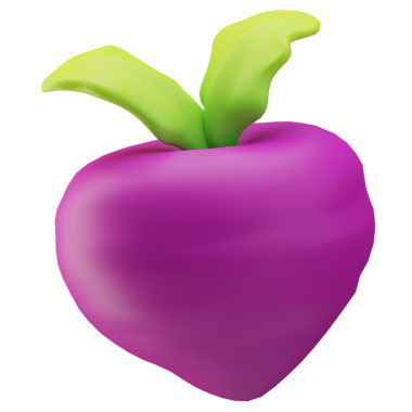 Turp Sebze Simgesi, 3 boyutlu Görüntü Beyaz Arkaplanda İzole Edildi 