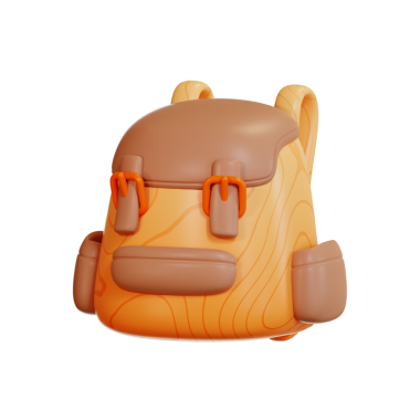 Öğrenci çantası 3D Görüntü Beyaz Arkaplanda İzole Edildi