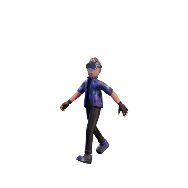 Metaverse Karakteri 3B Görüntü Beyaz Arkaplanda İzole Edildi