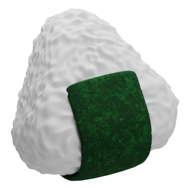 Onigiri 3D Görüntü Beyaz Arkaplanda İzole Edildi 