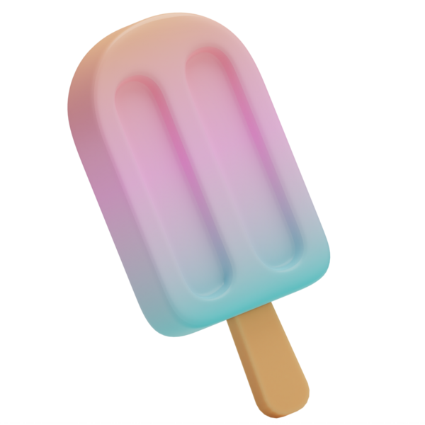 Yiyecek Buz Çubuğu 3D Görüntü Beyaz Arkaplanda İzole Edildi 