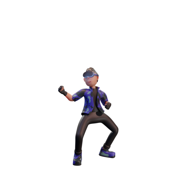 Metaverse Karakteri 3B Görüntü Beyaz Arkaplanda İzole Edildi