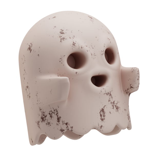 Uçan Hayalet 3D Görüntü Beyaz Arkaplanda İzole Edildi 