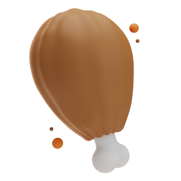 Izgara Hindi Kuşu, 3D Görüntü Beyaz Arkaplanda İzole Edildi