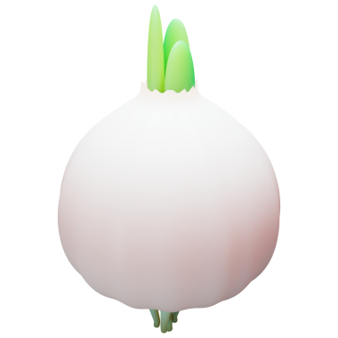 Soğan 3D Görüntü Beyaz Arkaplanda İzole Edildi