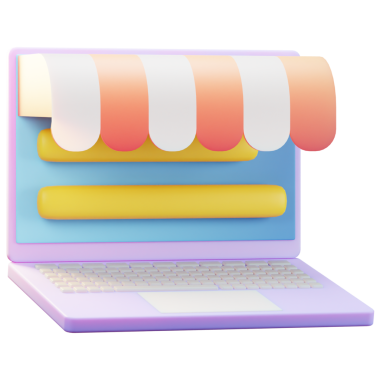 Çevrimiçi Dükkan 3D Görüntü Beyaz Arkaplanda İzole Edildi