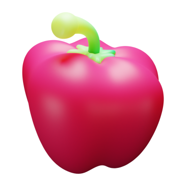 Pepper 3D Görüntü Beyaz Arkaplanda İzole Edildi