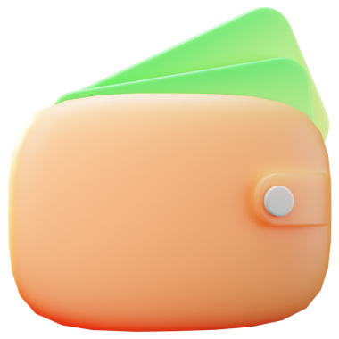 Beyaz Arkaplanda İzole Edilmiş Banknotes 3B Görüntü Cüzdanı