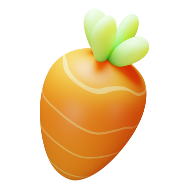 Havuç 3D Görüntü Beyaz Arkaplanda İzole Edildi