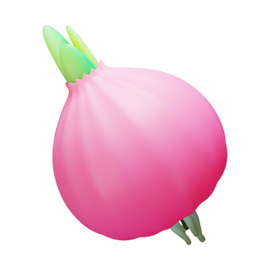 Soğan 3D Görüntü Beyaz Arkaplanda İzole Edildi