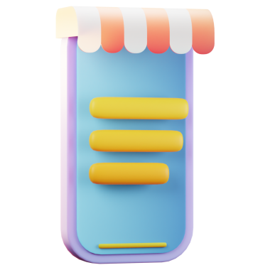 Çevrimiçi Dükkan 3D Görüntü Beyaz Arkaplanda İzole Edildi