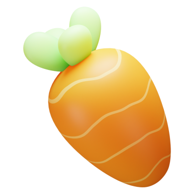 Havuç 3D Görüntü Beyaz Arkaplanda İzole Edildi