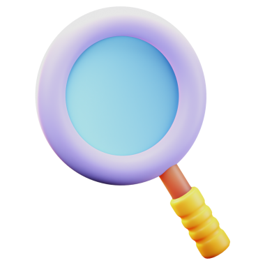 Büyüteç camı 3d illüstrasyon izole beyaz arka plan üzerinde