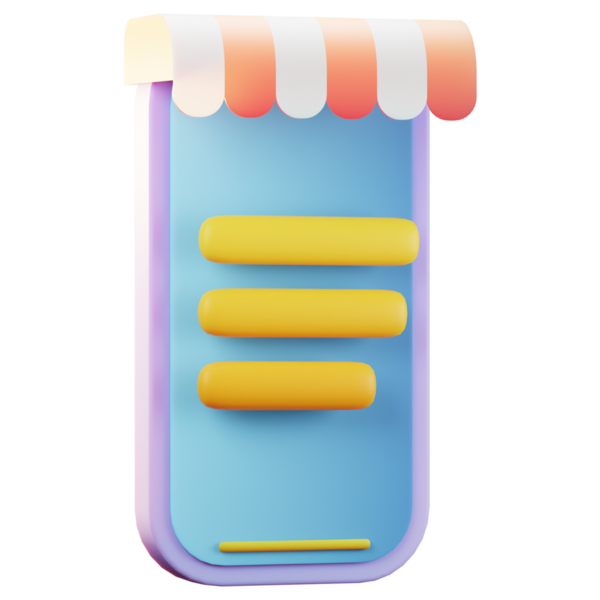 Çevrimiçi Dükkan 3D Görüntü Beyaz Arkaplanda İzole Edildi
