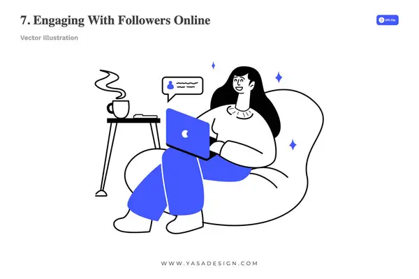 Çevrimiçi Takipçiler ile bağlantı kuruluyor, renkli vektör illüstrasyonu