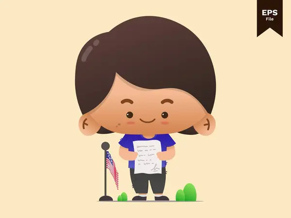 Sevimli karakter tasdik kağıdı, renkli vektör illüstrasyonu