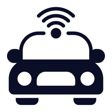 Beyaz Arkaplanda Özerk Araç, Vektör İllüstrasyonu  