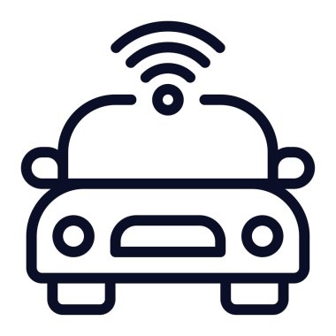 Beyaz Arkaplanda Özerk Araç, Vektör İllüstrasyonu  