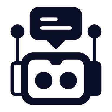 Chatbot, Beyaz Arkaplanda Vektör Resimleri   