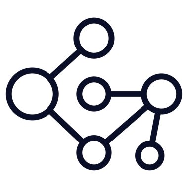 Neural ağ, beyaz arka planda vektör illüstrasyon  