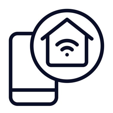 Akıllı Ev, Beyaz Arkaplanda Vektör Resimleri   