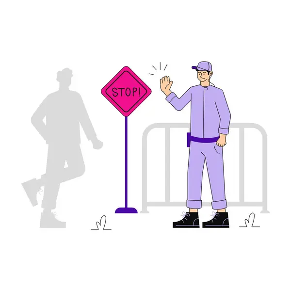 Beyaz Arkaplanda Bariyer, Vektör Resmini Girme  