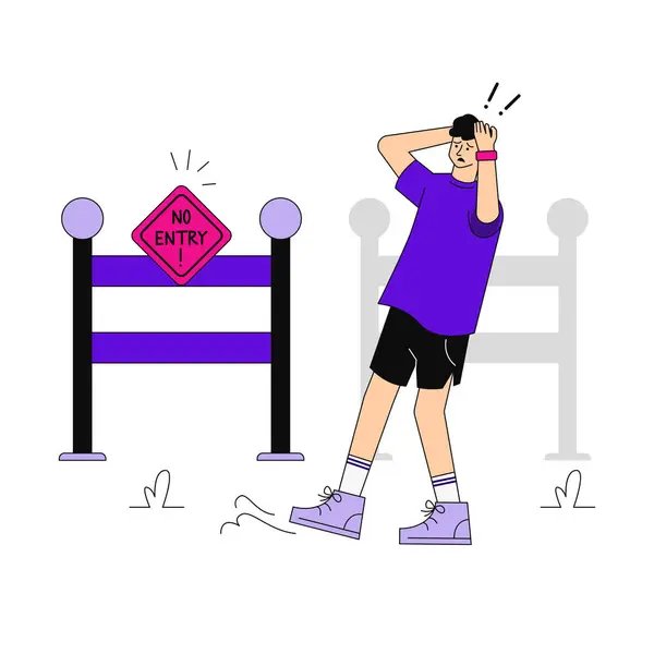 Girdi Yasaklanmış Bildirim, Beyaz Arkaplanda Vektör İllüstrasyonu   