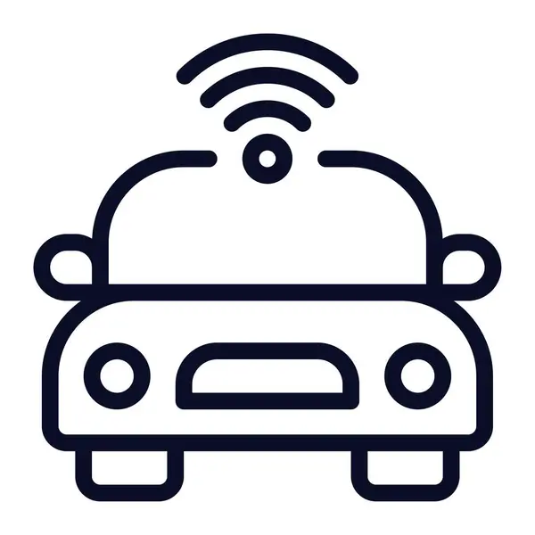 Beyaz Arkaplanda Özerk Araç, Vektör İllüstrasyonu  