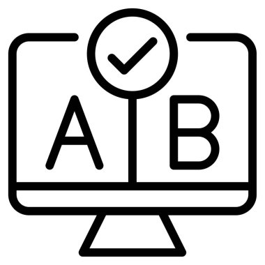 B Test Simgesi Basit Vektör Resimleri Beyaz Arkaplan Üzerine 