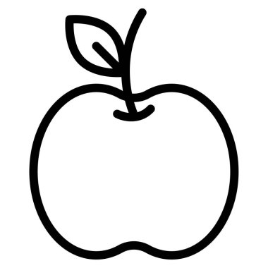 Beyaz Arkaplanda Apple Simgesi Basit Vektör İllüstrasyonu 