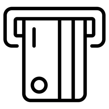 Beyaz Arkaplanda Atm Makinesi Simgesi Basit Vektör ResmiComment 