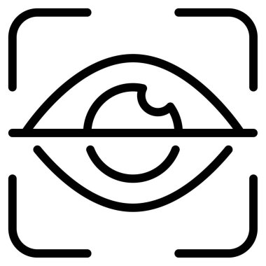 Beyaz Arkaplan Üzerine Biyometrik Doğrulama Simgesi Basit Vektör ResmiComment 