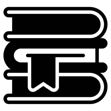 Beyaz Arkaplan Üzerine Kitap Simgesi Basit Vektör İllüstrasyonu 