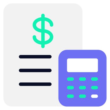 Beyaz Arkaplan Üzerine Bütçe Planlama Simgesi Basit Vektör İllüstrasyonu 