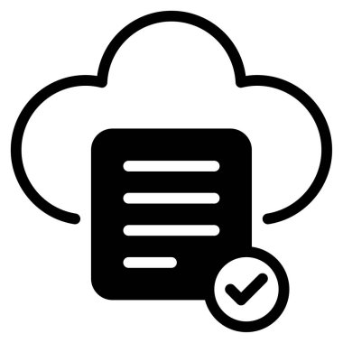 Bulut Uyum Simgesi, Beyaz Arkaplanda Basit Vektör İllüstrasyonu 