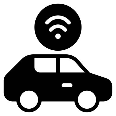 Bağlı Araç Simgesi, Beyaz Arkaplanda Basit Vektör İllüstrasyonu 