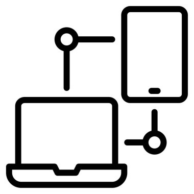 Bağlı Aygıtlar Simgesi, Beyaz Arkaplanda Basit Vektör ResmiComment 