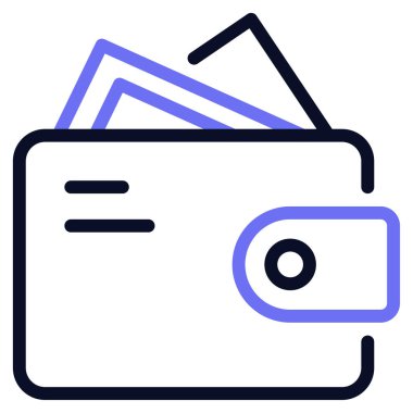 Dijital Cüzdan, Beyaz Arkaplanda Basit Vektör İllüstrasyonu 